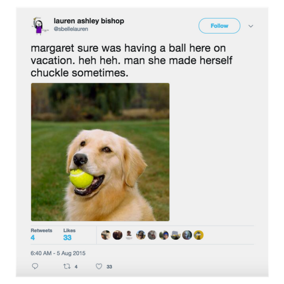 dog with a ball: margaret sure was having a ball here on vacation. heh heh. man she made herself chuckle sometimes