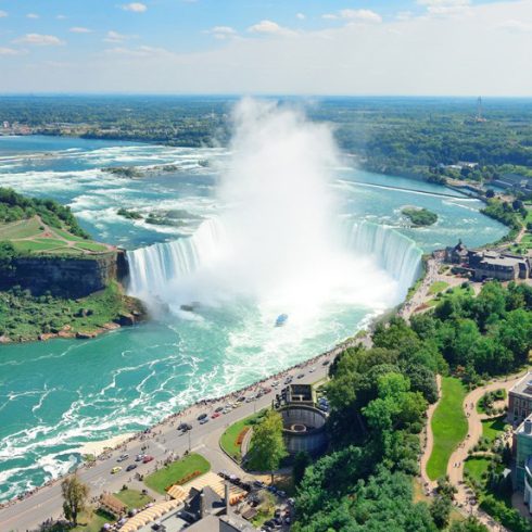Aerial shot of the Niagara Falls