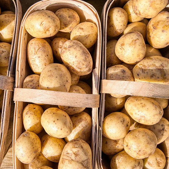 two boxes of golden potatoes