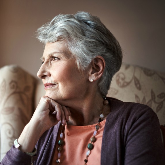 Pensive older woman