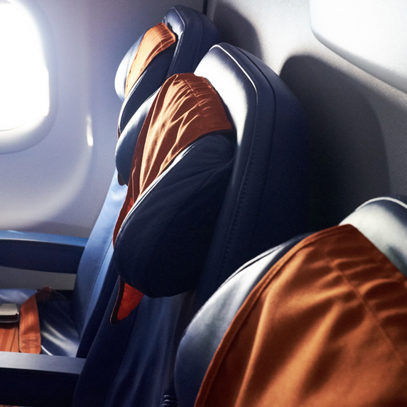 Headrest on airplanes