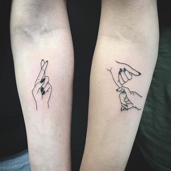 Minimal tattoo ideas: Hand symbols