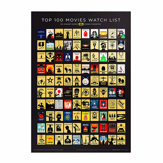 A scratch-off movies poster
