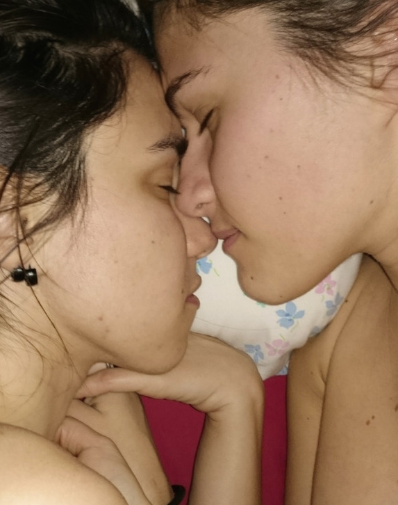 Loving couple in bed together