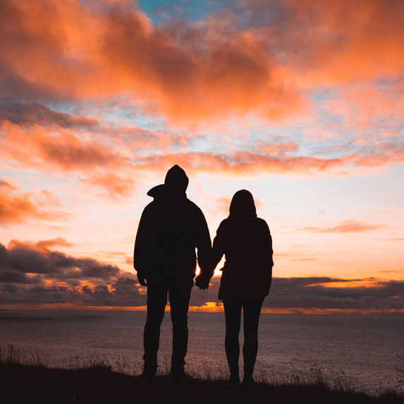 Couple by a sunset