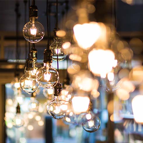 lights in a restaurant or bar