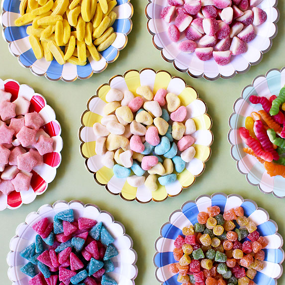 colourful platings of colourful candy