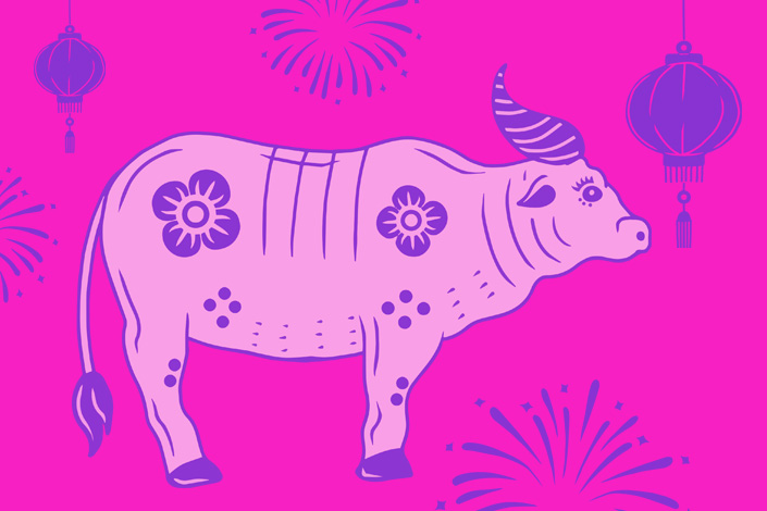 A graphic of an ox for Lunar New Year 2021