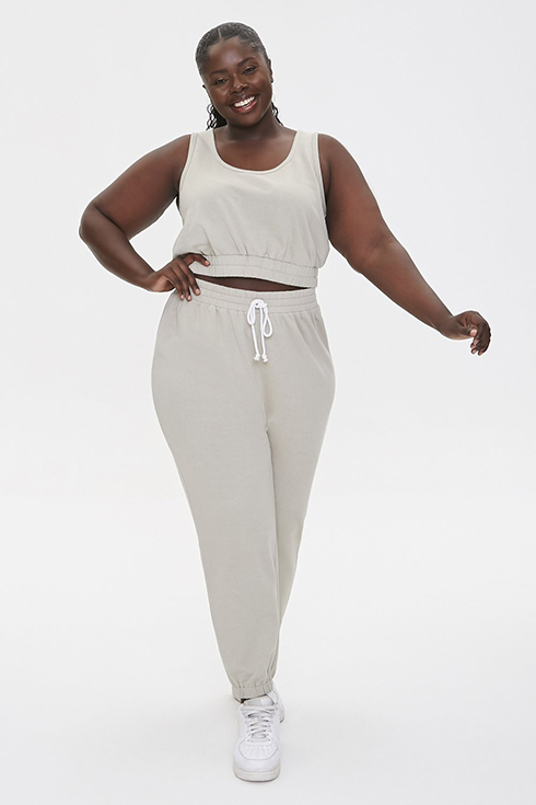 Forever21 Plus Size Crop Top & Joggers Set