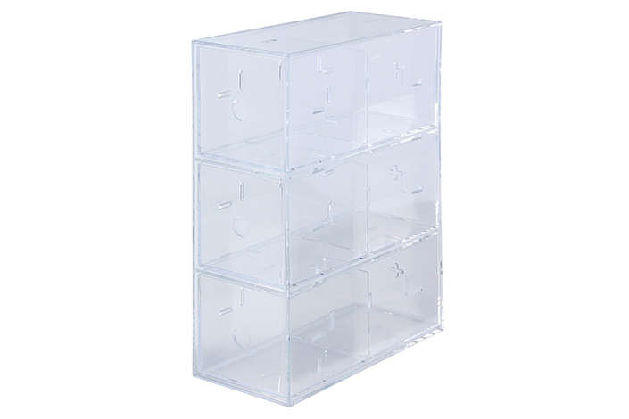 a clear storage container, empty