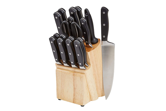 Amazon Basics Premium 18-Piece Knife Block Set