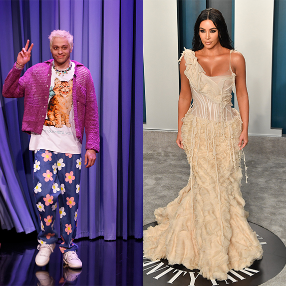 Pete Davidson on TV and Kim Kardashian at the Vanity Fair After Party