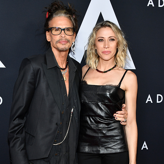 Steven Tyler and Aimee Preston at a red carpet event