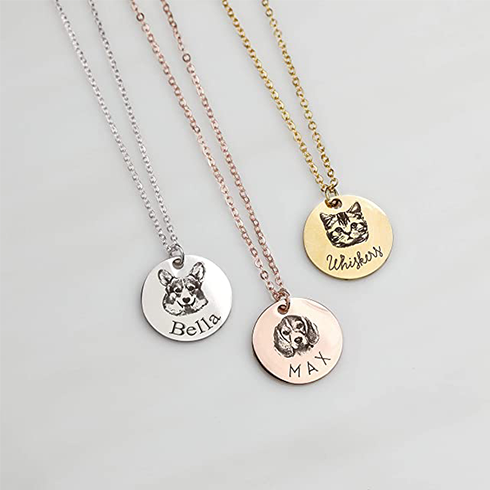 Three custom pet necklaces