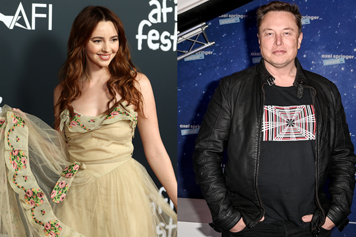 Natasha Basset on the left, and Elon Musk on the right in a composite image