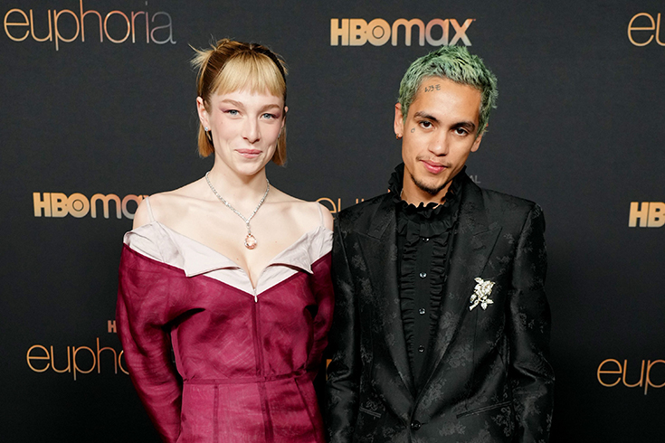 Hunter Schafer and Dominic Fike at the Euphoria season two premiere