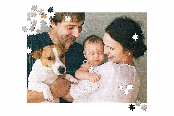 Family on a puzzle