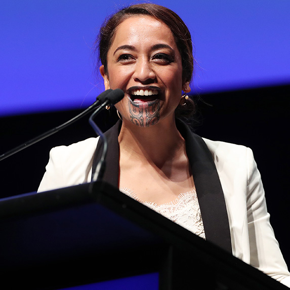 Oriini Kaipara during The Power Of Inclusion Summit 2019 at Aotea Centre on October 03, 2019 in Auckland, New Zealand. The Power of Inclusion is a global summit where international and local voices share their stories, experiences and expertise to generate momentum for a future where representation and inclusion are the new screen industry standards. The Power of Inclusion summit is hosted by New Zealand Film Commission and Women in Film and Television International, with support from The Walt Disney Studios.