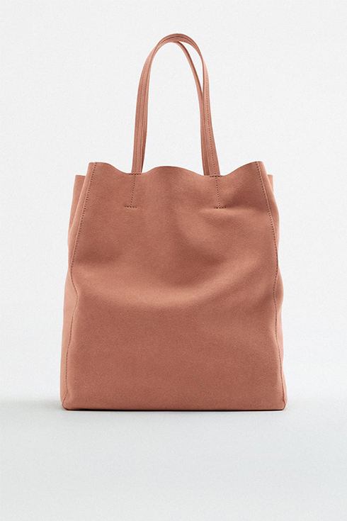 Leather peach bag from Zara