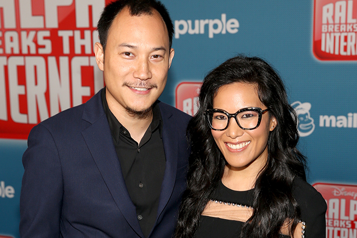 Justin Hakuta (L) and Actor Ali Wong attend the World Premiere of Disney's 