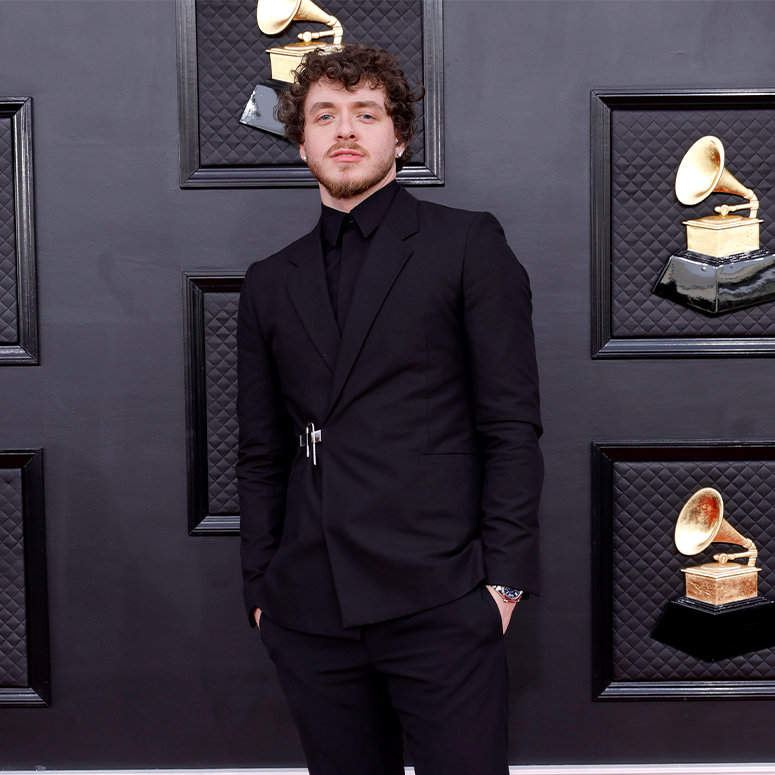 Jack Harlow at the Grammys in a black suit