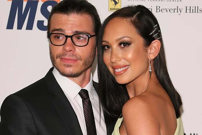Cheryl Burke and Matthew Lawrence attend the 25th Annual Race To Erase MS Gala at The Beverly Hilton Hotel on April 20, 2018 in Beverly Hills, California.