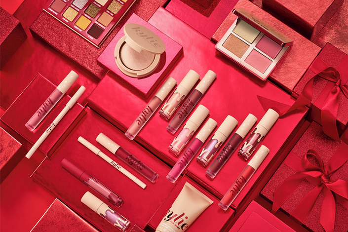 assorted items from the Kylie Cosmetics Holiday Collection