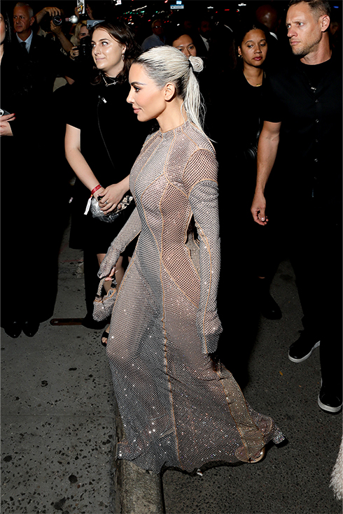 Kim Kardashian in a sequin dress