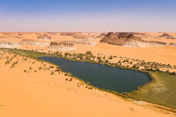 Ounianga Serir Lake in the Ennedi region, Sahara, Chad
