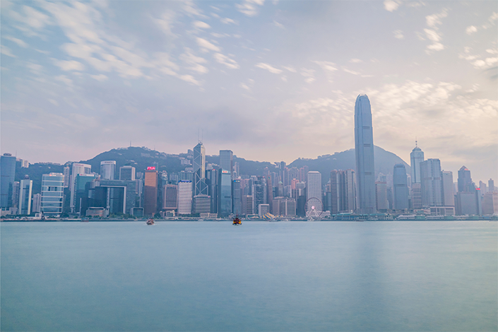 Skyline of Hong Kong.