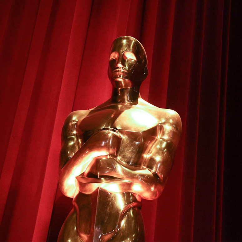 A view of the Oscar statue is seen during the 95th Academy Award Nominations