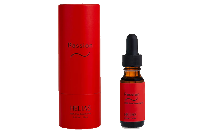 A red bottle of Passion Oil