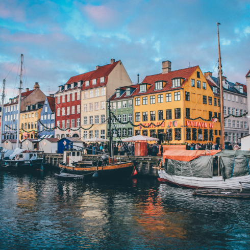 A shot of the canals in Copenhagen, Denmark