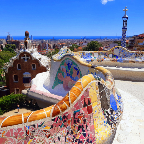 A shot of Guell park in Barcelona, Spain
