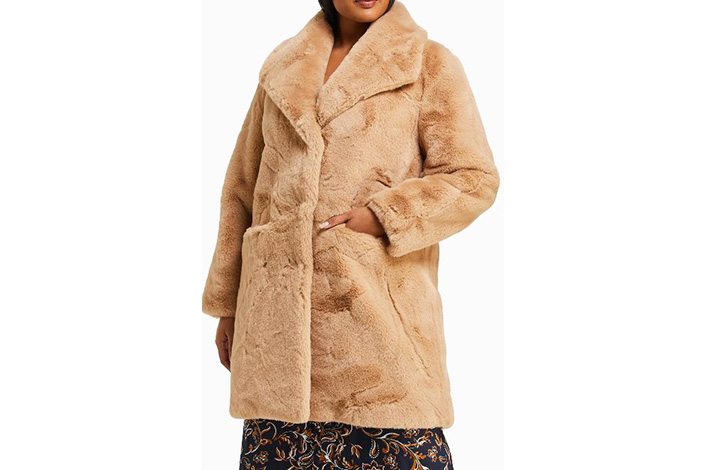 a tan faux fur coat from Nordstrom