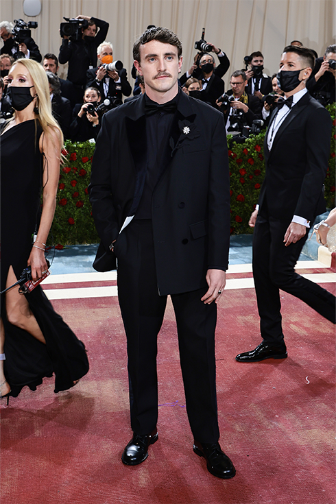 Paul Mescal in an all black suit at the Met Gala